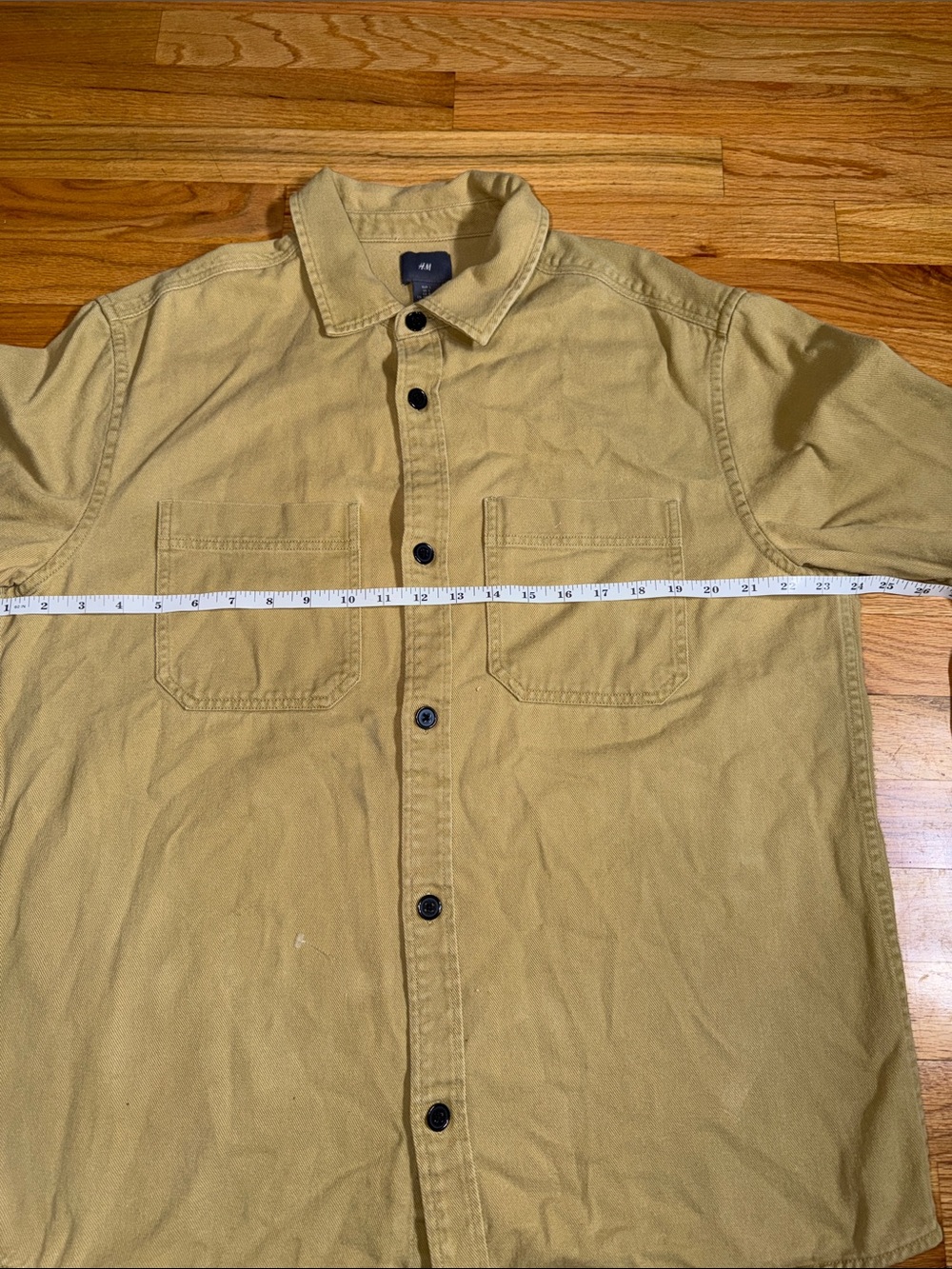 H&M Men's Light Tan Button-Down Casual Shirt Jacket - Picture 2 of 8